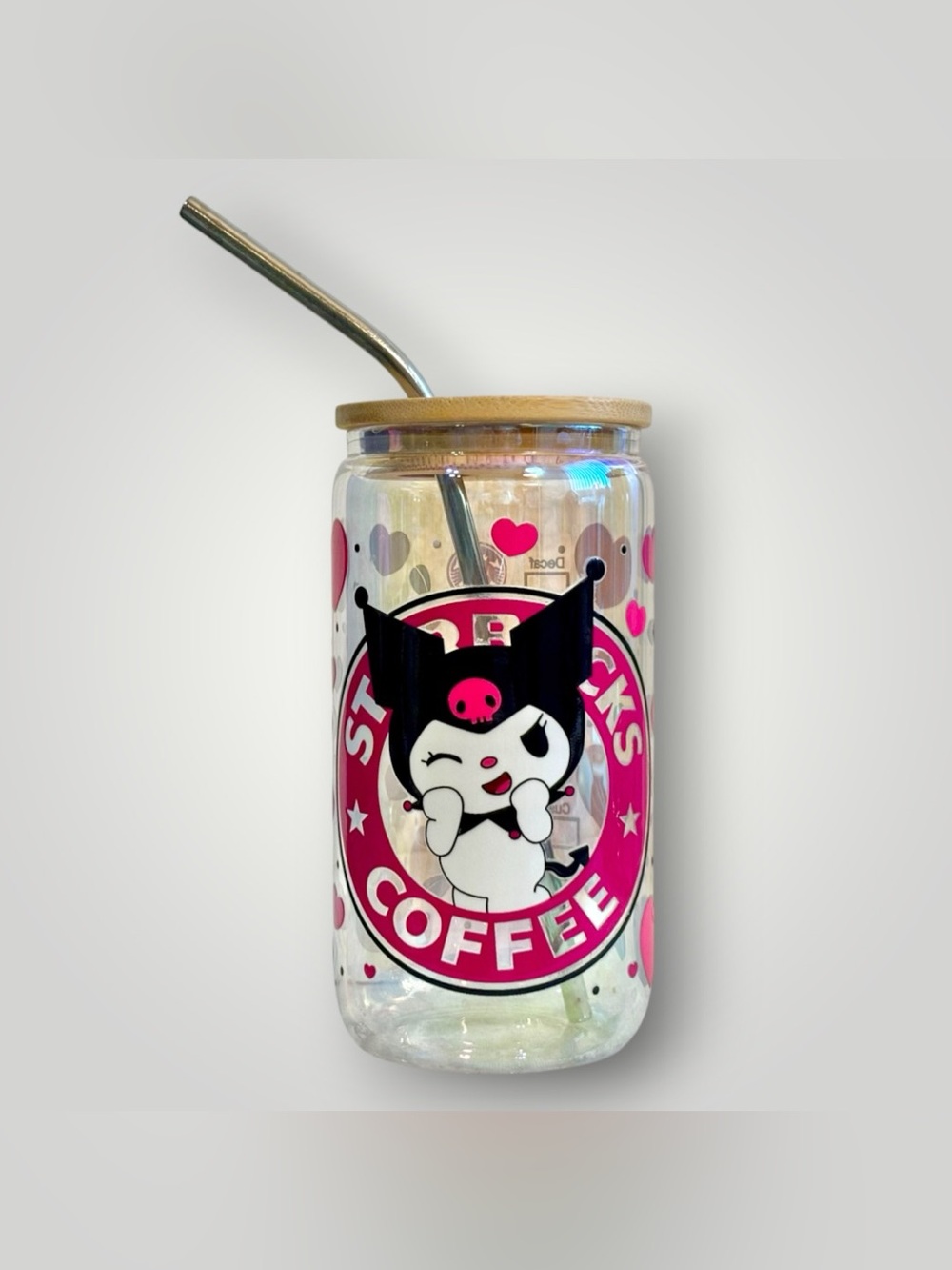 Starbucks Hello Kitty Kuromi Wood Lid and Metal Straw